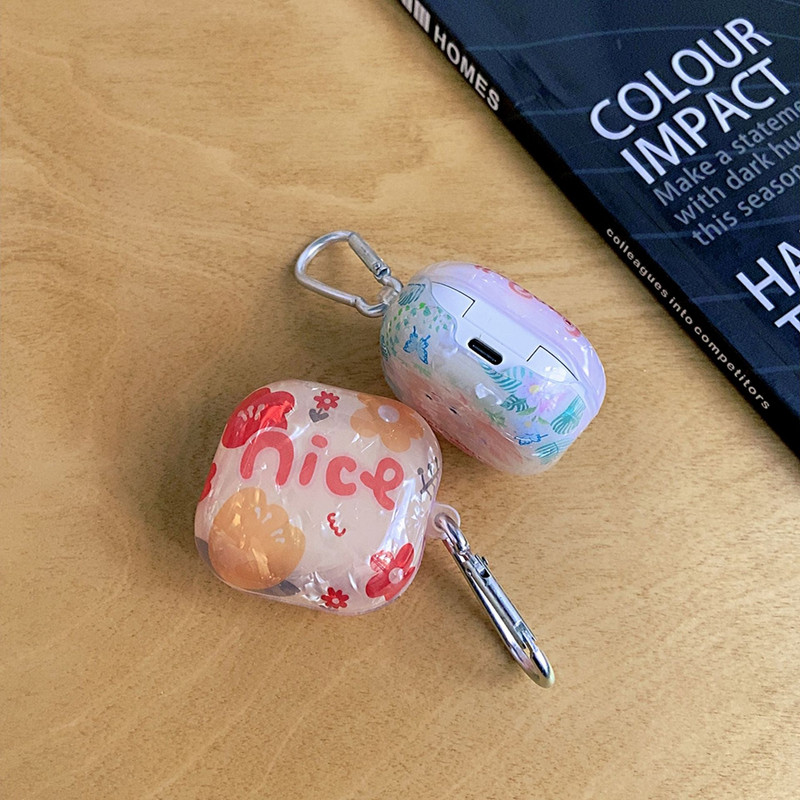 Rajzfilm fülhallgató tok Samsung Galaxy Buds Live Buds Pro Buds2 márvány TPU Bluetooth fejhallgató töltőfedélhez