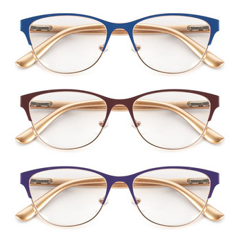 1PC ретро очила за четене с половин рамка Унисекс очила за хиперметропия с висока разделителна способност Увеличение Очила за пресбиопия +1,0~+3,5