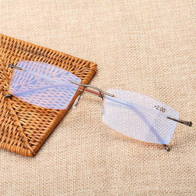 Muške naočale za čitanje bez okvira Ženske naočale za čitanje koje blokiraju plavo svjetlo HD leće Naočale za dalekovidnost Naočale s poluokvirom za dalekovidnost