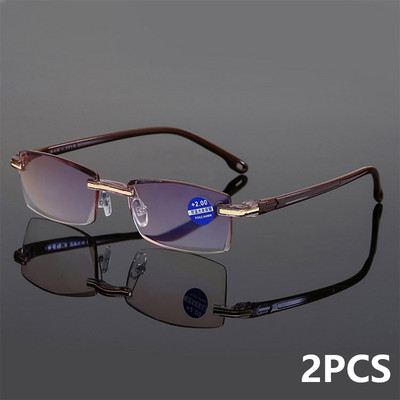 Muške naočale za čitanje bez okvira Ženske naočale za čitanje koje blokiraju plavo svjetlo HD leće Naočale za dalekovidnost Naočale s poluokvirom za dalekovidnost