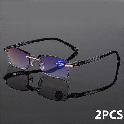 Muške naočale za čitanje bez okvira Ženske naočale za čitanje koje blokiraju plavo svjetlo HD leće Naočale za dalekovidnost Naočale s poluokvirom za dalekovidnost