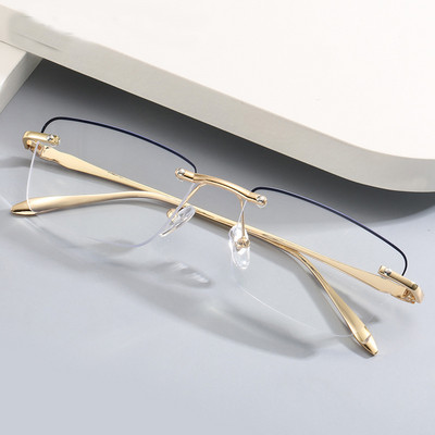 Muške naočale za čitanje bez okvira Ženske naočale za čitanje koje blokiraju plavo svjetlo HD leće Naočale za dalekovidnost Naočale s poluokvirom za dalekovidnost