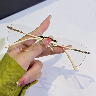 Muške naočale za čitanje bez okvira Ženske naočale za čitanje koje blokiraju plavo svjetlo HD leće Naočale za dalekovidnost Naočale s poluokvirom za dalekovidnost