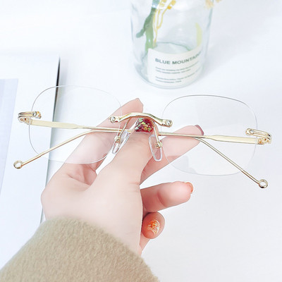 Muške naočale za čitanje bez okvira Ženske naočale za čitanje koje blokiraju plavo svjetlo HD leće Naočale za dalekovidnost Naočale s poluokvirom za dalekovidnost