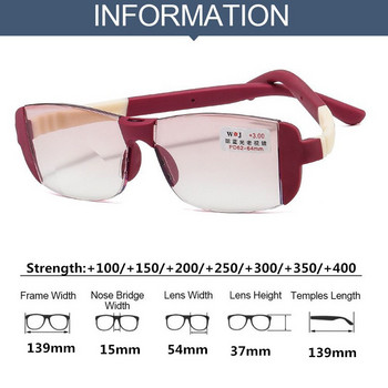 TR Magnetic Therapy Rimless Anti-Blue Διεστιακά Γυαλιά Ανάγνωσης Unisex Double Light Vision Care Γυαλιά Πρεσβυωπίας