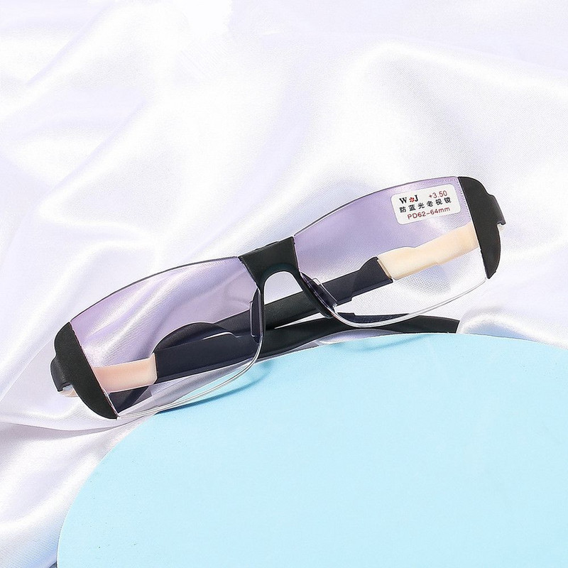 TR Magnetic Therapy Rimless Anti-Blue Bifokālas lasīšanas brilles Unisex Double Light Vision Care Presbyopia Brilles