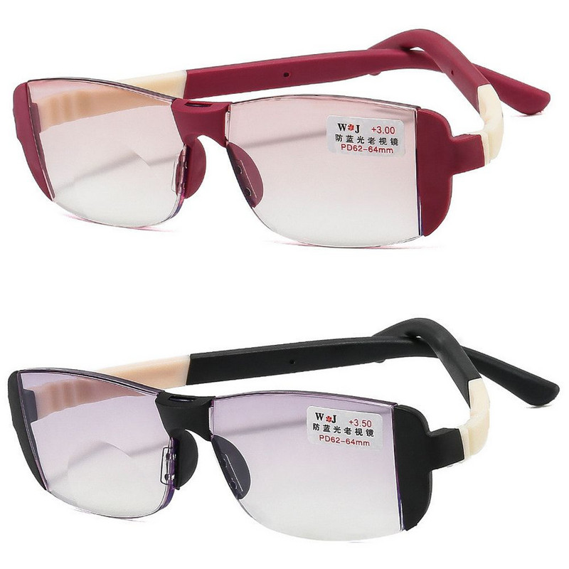 TR Magnetic Therapy Rimless Anti-Blue Bifokālas lasīšanas brilles Unisex Double Light Vision Care Presbyopia Brilles
