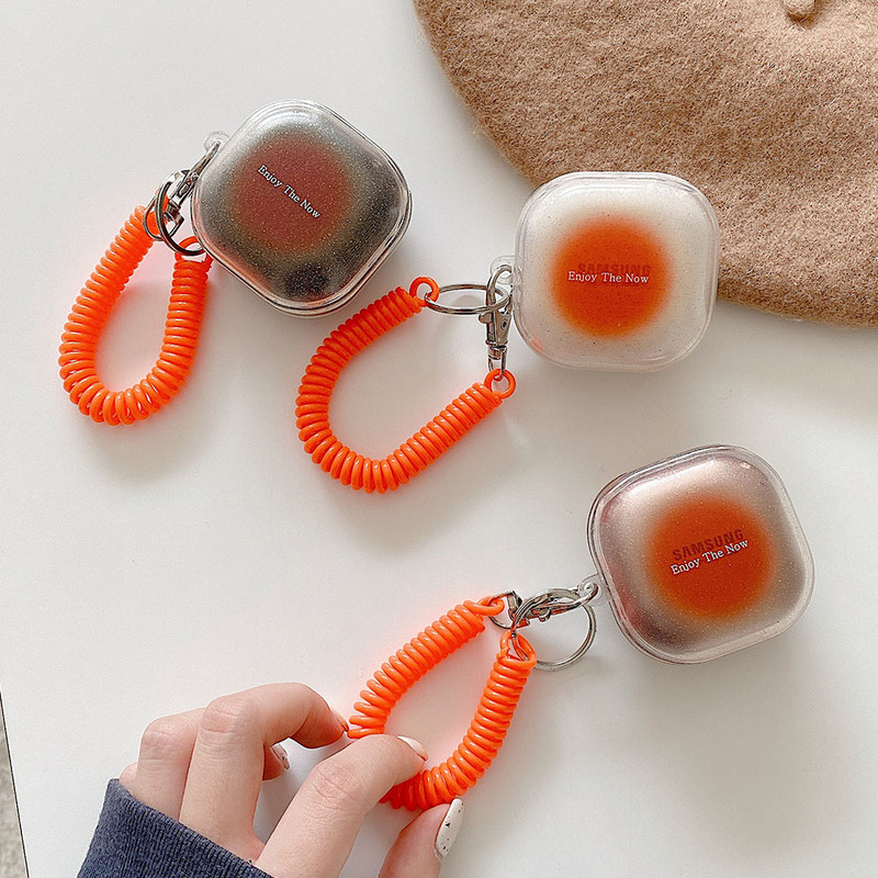 Husă cu breloc cu ornamente pentru brățară de primăvară pentru Samsung Galaxy Buds Live Buds Pro Buds2 Husă transparentă pentru căști