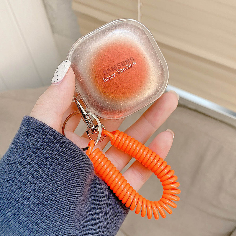 Husă cu breloc cu ornamente pentru brățară de primăvară pentru Samsung Galaxy Buds Live Buds Pro Buds2 Husă transparentă pentru căști