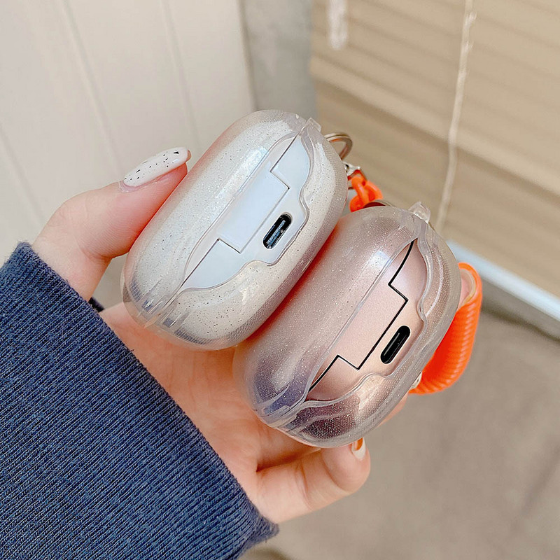 Husă cu breloc cu ornamente pentru brățară de primăvară pentru Samsung Galaxy Buds Live Buds Pro Buds2 Husă transparentă pentru căști