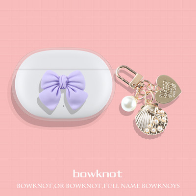 Bowknot skaidrus TPU dangtelis ausinių dėklas su raktų pakabu, skirtas Sony WF-1000XM4 belaidėms ausinėms, skirtas sony WF-1000XM4 dėklui