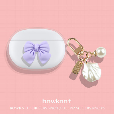 Bowknot skaidrus TPU dangtelis ausinių dėklas su raktų pakabu, skirtas Sony WF-1000XM4 belaidėms ausinėms, skirtas sony WF-1000XM4 dėklui