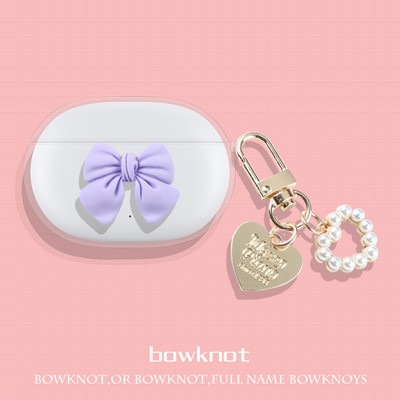 Bowknot skaidrus TPU dangtelis ausinių dėklas su raktų pakabu, skirtas Sony WF-1000XM4 belaidėms ausinėms, skirtas sony WF-1000XM4 dėklui