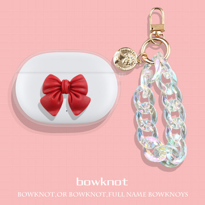 Bowknot skaidrus TPU dangtelis ausinių dėklas su raktų pakabu, skirtas Sony WF-1000XM4 belaidėms ausinėms, skirtas sony WF-1000XM4 dėklui