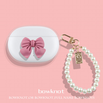 Bowknot skaidrus TPU dangtelis ausinių dėklas su raktų pakabu, skirtas Sony WF-1000XM4 belaidėms ausinėms, skirtas sony WF-1000XM4 dėklui