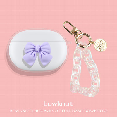 Bowknot skaidrus TPU dangtelis ausinių dėklas su raktų pakabu, skirtas Sony WF-1000XM4 belaidėms ausinėms, skirtas sony WF-1000XM4 dėklui