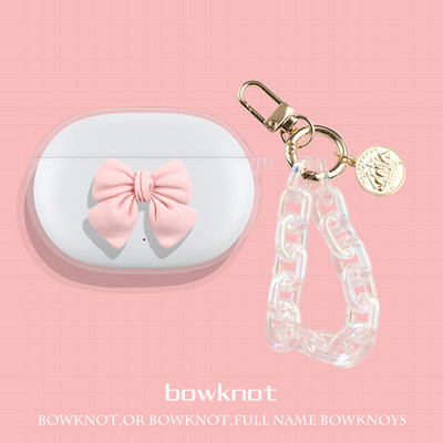 Bowknot skaidrus TPU dangtelis ausinių dėklas su raktų pakabu, skirtas Sony WF-1000XM4 belaidėms ausinėms, skirtas sony WF-1000XM4 dėklui