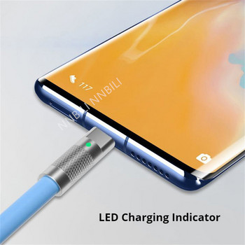 120W 6A супер бързо зареждане USB кабел за iPhone Xiaomi Huawei Samsung Течен силикон за бързо зареждане Type-C зарядно устройство Кабел за линия за данни