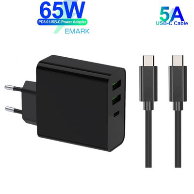 Φορτιστής 65W TYPE-C USB-C PD60W 45W QC3.0 Φορτιστής για φορητό υπολογιστή USB-C MacBook Pro/Air iPad Pro 12W για Samsung iPhone