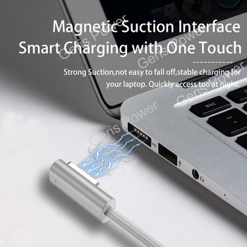 100W кабел за бързо зареждане на лаптоп, кабел за Macbook Pro A1398 A1286 A1297 USB C тип C към адаптер с магнитен щепсел за Magsaf* 1 2 3