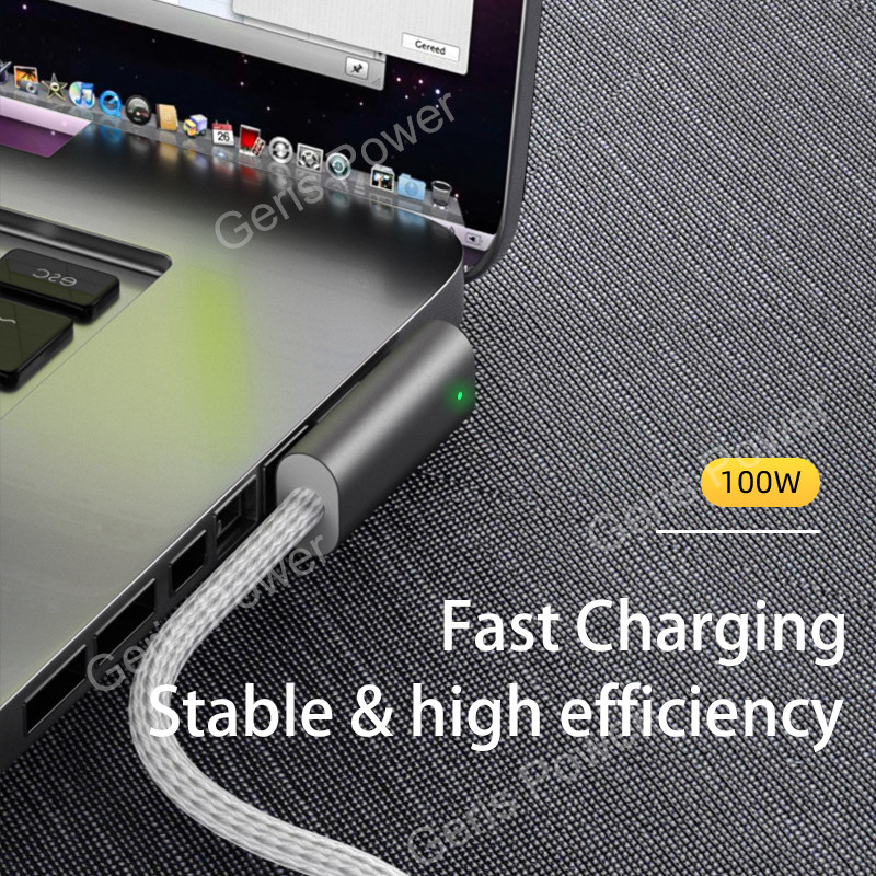 100 W-os gyors laptoptöltő kábel Macbook Pro A1398 A1286 A1297 USB C típusú C mágneses csatlakozóhoz Magsaf adapterhez* 1 2 3