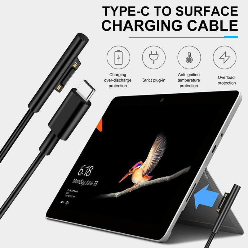 1,5 m Type-C Charger For Surface Pro3/pro4/pro5/pro6/book2/book/GO/Laptop1/2 Connector Charger Charging 12V/15V