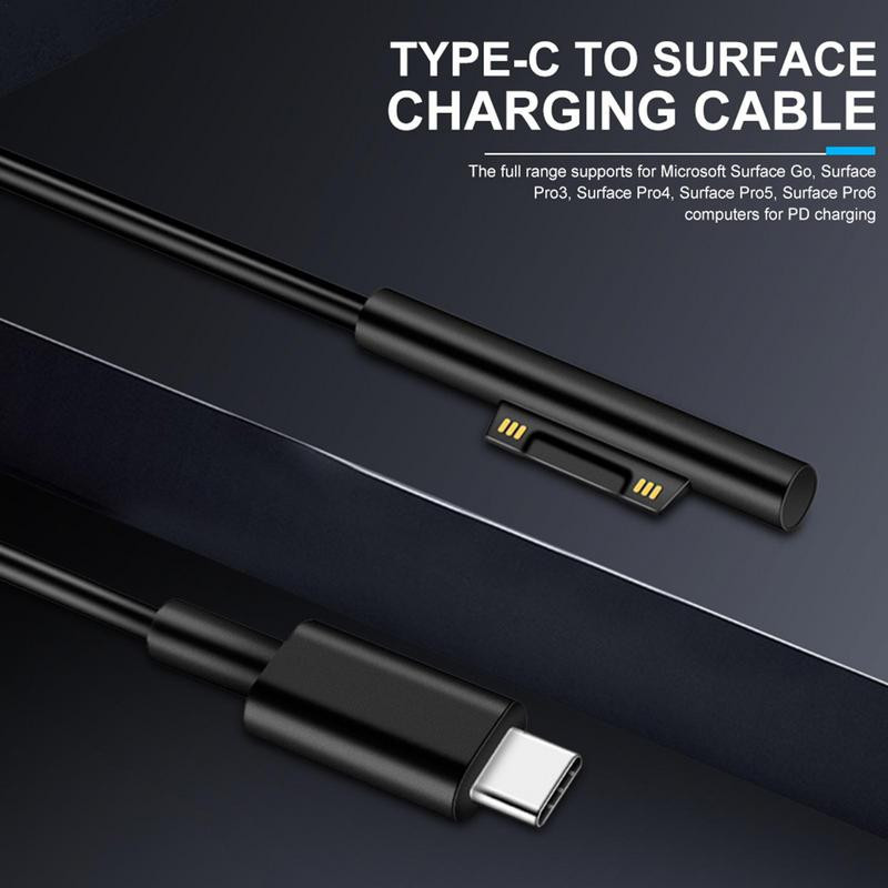 1,5 m Type-C Charger For Surface Pro3/pro4/pro5/pro6/book2/book/GO/Laptop1/2 Connector Charger Charging 12V/15V