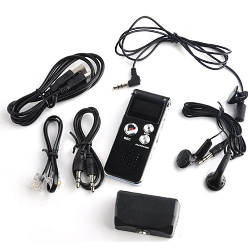 Többfunkciós újratölthető 8GB 650HR digitális hangrögzítő diktafon MP3 lejátszó