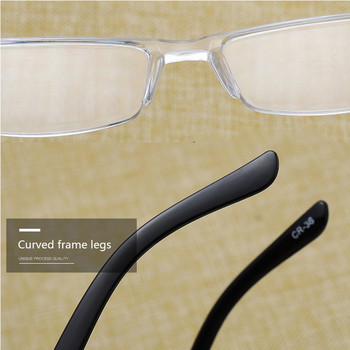 Унисекс ултралеки прозрачни лещи от сребърна смола Пластмасови цветни рамки Огледало Очила за четене Очила за пресбиопия