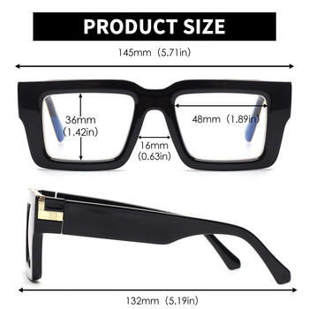 Квадратни очила за четене JM за жени, блокиращи синята светлина компютърни четци UV400