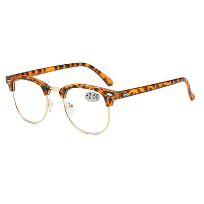 Pusinio rėmelio skaitymo akiniai Didelės raiškos retro presbyopia akiniai moterims, vyrams Unisex dioptrija +1,0 1,5 2,0 +2,5 +3,0 +3,5 +4,0