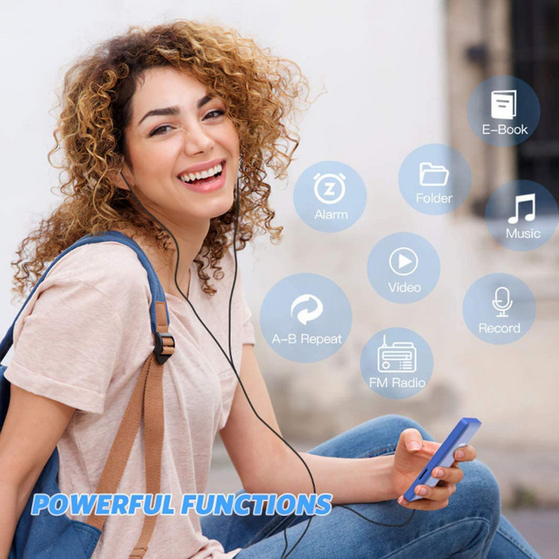 1,8 collu krāsu ekrāns Mini Bluetooth MP3 MP4 atskaņotājs Pārnēsājams e-grāmatas sporta FM radio Walkman mūzikas atskaņotājs priekš Win8/XP/VISTA