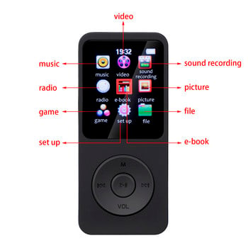 Μίνι MP3 Player Bluetooth Συμβατό E-Book Sports MP3 MP4 Music Player FM Radio Walkman Έλεγχος αφής Φοιτητική εγγραφή φωνής