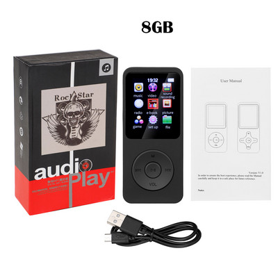 Mini player MP3 Compatibil Bluetooth E-Book Sport MP3 MP4 Player muzical Radio FM Walkman Control tactil Reportofon pentru student