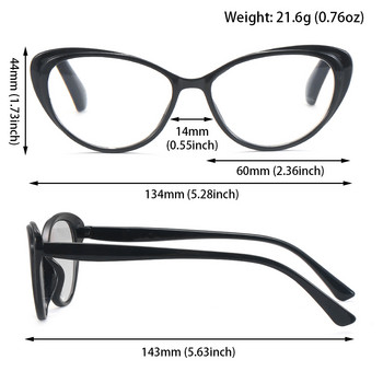 Модни ретро очила за четене с котешки очи Унисекс Ултралеки очила за четене против отблясъци Ултра-прозрачни очила за пресбиопия +1,0~4,0