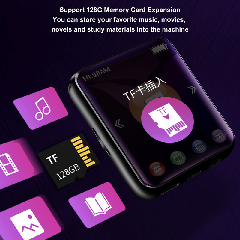 MP3 glazbeni player HiFi Lossless 1,8 inčni zaslon osjetljiv na dodir Podržava snimanje 8G MP3 player sa zvučnikom Elektronička knjiga