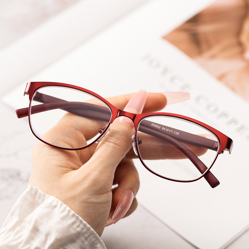 Modne klasične poslovne naočale za čitanje Muškarci Žene Metalne polu-bez okvira Anti-plavo svjetlo Naočale za čitanje Optičke naočale za dalekovidnost