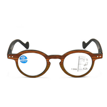Seemfly Wood Grain Reading Glasses Men Women Progressive Multifocal Anti Blue Light Presbyopic Eyewear Near Far Sight Eyewear