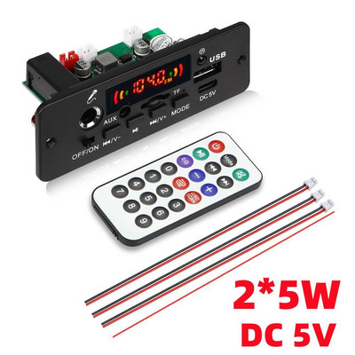 Brīvroku MP3 dekodera plate 80W pastiprinātājs Bluetooth 5.0 MP3 atskaņotājs 12V 24V auto FM radio modulis TF USB ar mikrofona vadību