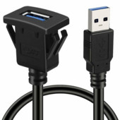 USB 3.0 skydelio įleidžiamas ilgintuvas su sagtimi, skirtas automobilių sunkvežimio valties motociklo prietaisų skydeliui 1M