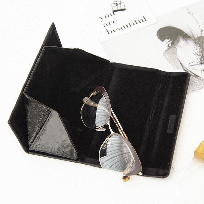 Triangle Glasses Box Δερμάτινη θήκη γυαλιών PU Τσάντα γυαλιών ηλίου Τσάντα γυαλιών τσάντα γυαλιά Organizer Θήκες μεταφοράς Fashion Glasses Box