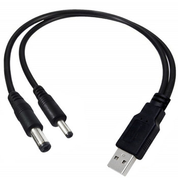 2 в 1 кабел USB към захранващ кабел, универсален 5,5x 2,1 mm 3,5x1,35 mm конектор Поддръжка на функция за зареждане Захранващ кабел