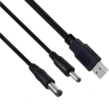 2 в 1 кабел USB към захранващ кабел, универсален 5,5x 2,1 mm 3,5x1,35 mm конектор Поддръжка на функция за зареждане Захранващ кабел