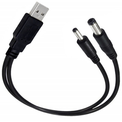 2 az 1-ben USB-kábel a tápkábelhez, univerzális 5,5x2,1 mm-es 3,5x1,35 mm-es csatlakozótámogató töltési funkció tápkábel