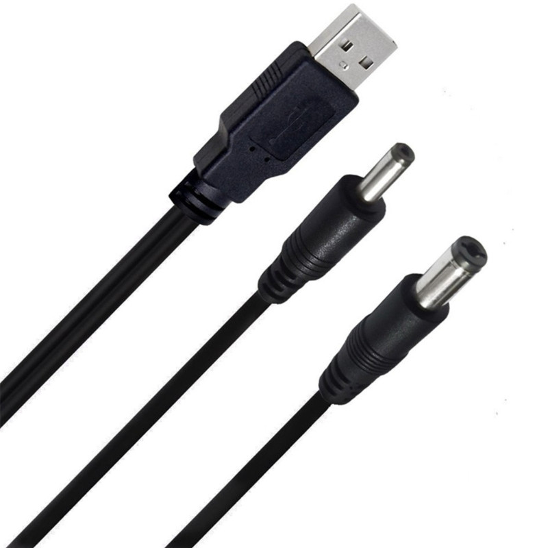 2 viename kabelis USB su maitinimo laidu, universalus 5,5 x 2,1 mm 3,5 x 1,35 mm jungties palaikymo įkrovimo funkcija maitinimo laidas