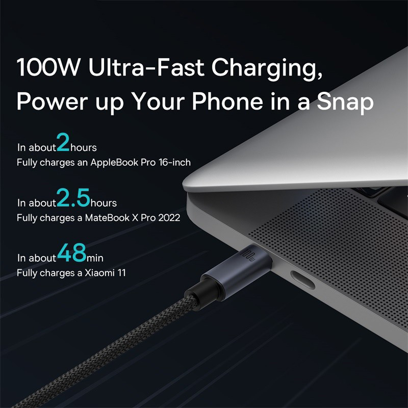 Baseus USB kabel PD 100W USB C do Type C Kabel za brzi punjač za Xiaomi Samsung MacBook iPad 5A Kabel za mobilni telefon USB kabel TypeC