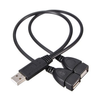 USB 2.0 A 1 αρσενικό προς 2 Dual USB Female Data Hub Προσαρμογέας ρεύματος Y Splitter Καλώδιο φόρτισης USB Καλώδιο επέκτασης καλωδίου τροφοδοσίας