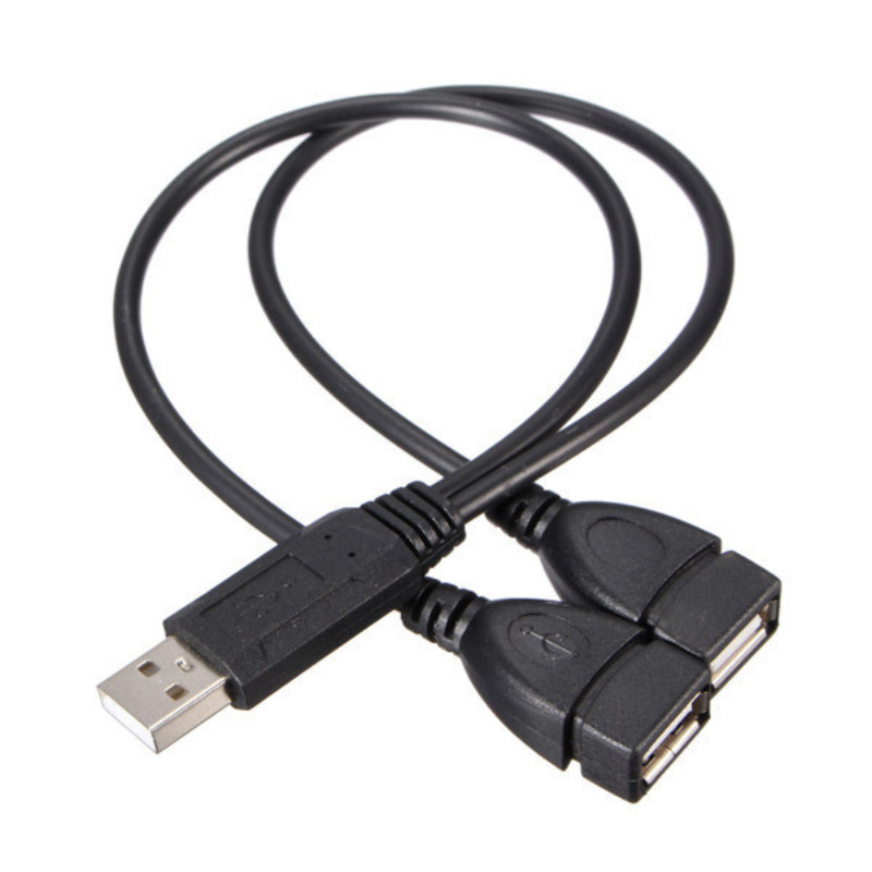 USB 2.0 A 1 dugasz és 2 dupla USB csatlakozó adatelosztó tápadapter Y osztó USB töltő tápkábel kábel hosszabbító kábel