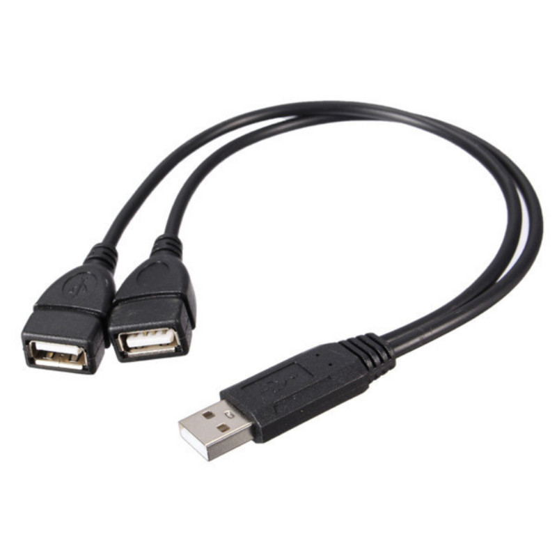 USB 2.0 A 1 dugasz és 2 dupla USB csatlakozó adatelosztó tápadapter Y osztó USB töltő tápkábel kábel hosszabbító kábel