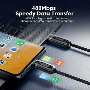 Toocki 3 в 1 прозрачен кабел за дисплей 66 W бързо зареждане USB тип C кабел за iPhone Huawei Xiaomi Samsung S23 Всичко в 1 кабел за данни